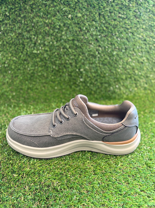 205740WW Skechers Men's Altman Finch Extra Wide in Dark Taupe (Relaxed Fit)