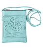 Memories Crossbody Purse / Aqua - Sea Turtle Laser Cut Cross Body Cell Phone Bag