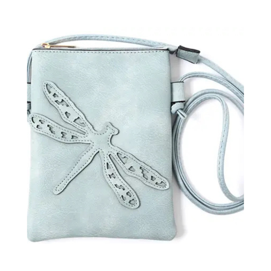Memories Crossbody Purse / Blue - Dragonfly Crossbody Bag