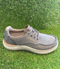 205740WW Skechers Men's Altman Finch Extra Wide in Dark Taupe (Relaxed Fit)