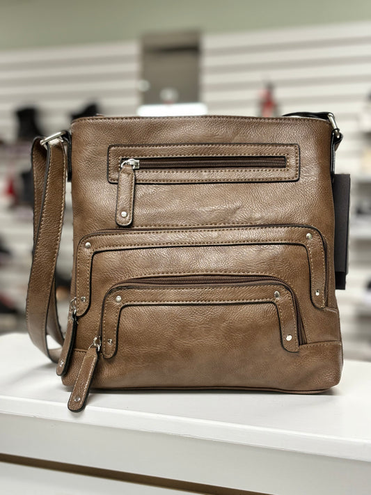 La Diva Large Crossbody Taupe 43916