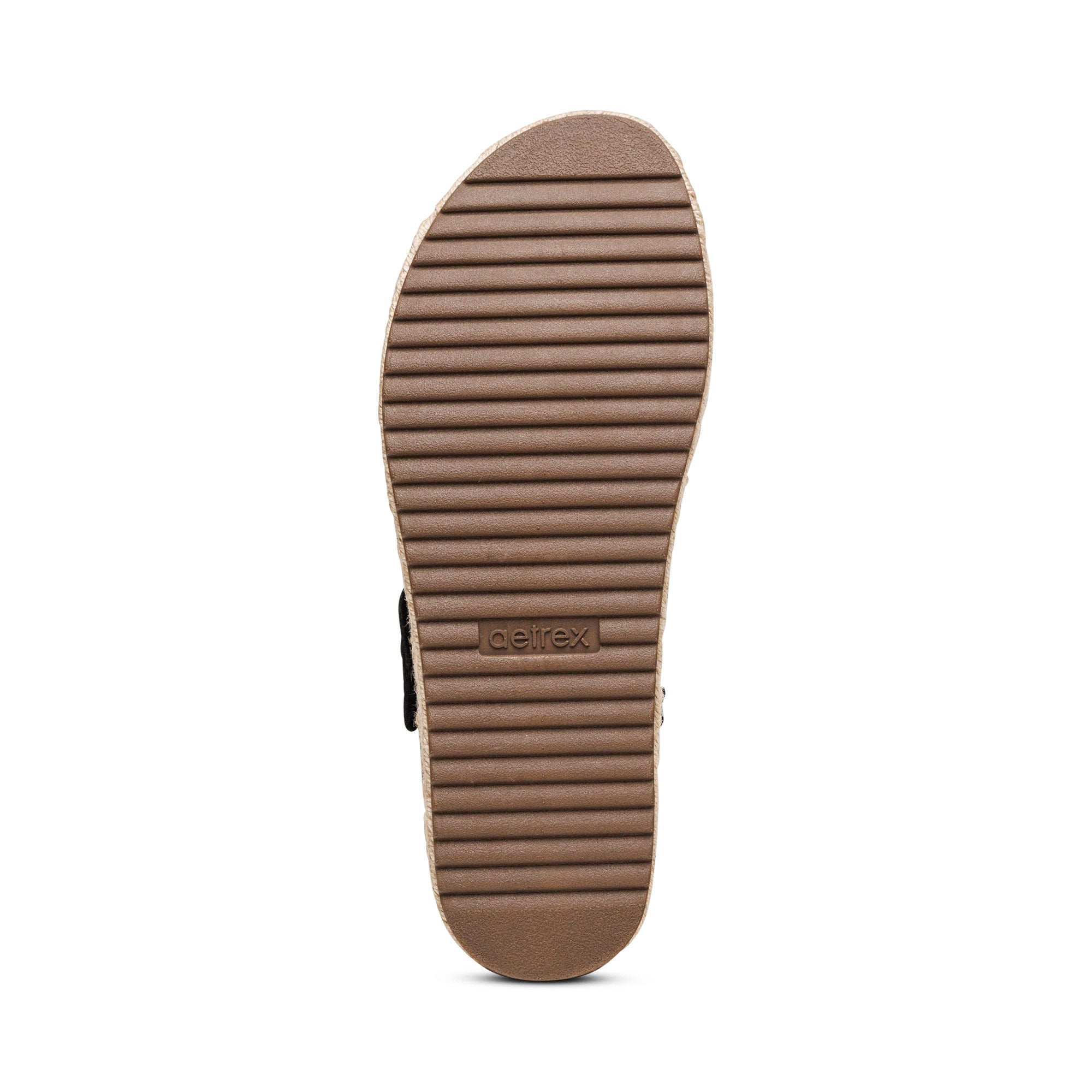 Aetrex Vania Arch Support Platform Sandal in Black