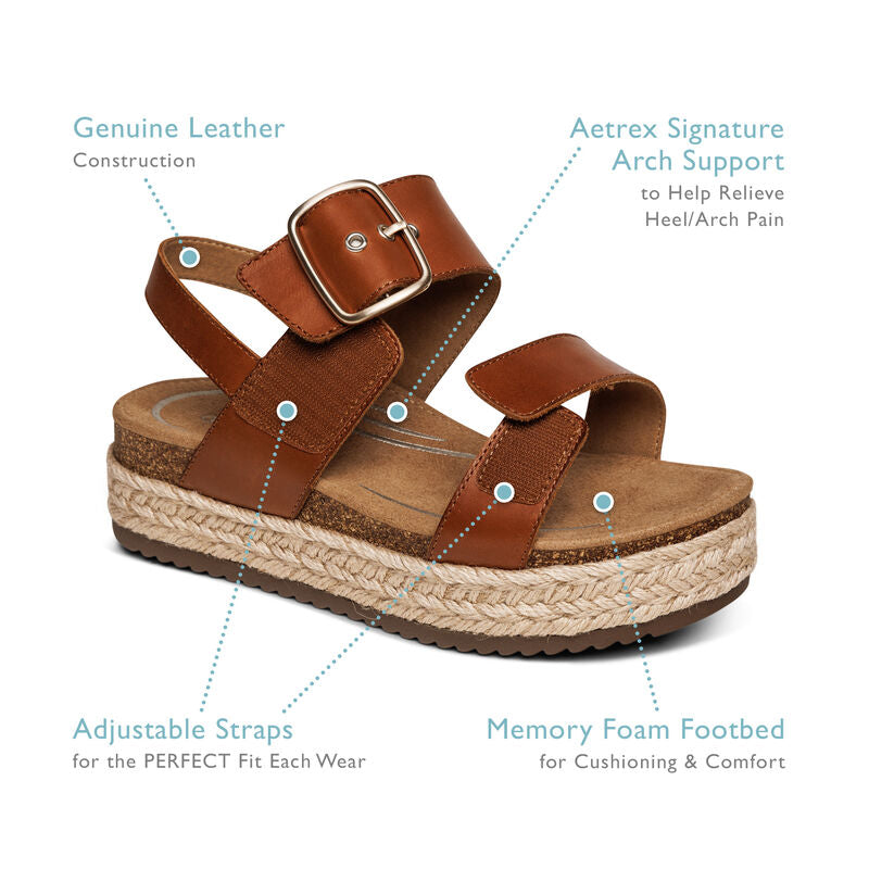 Aetrex Vania Arch Support Platform in Cream