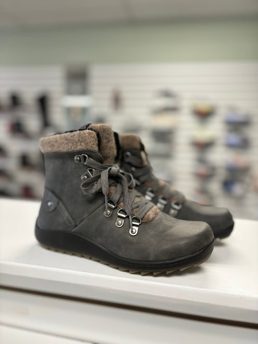 Wanderlust Mia Low Side Zip Boot in Taupe - Wide Width