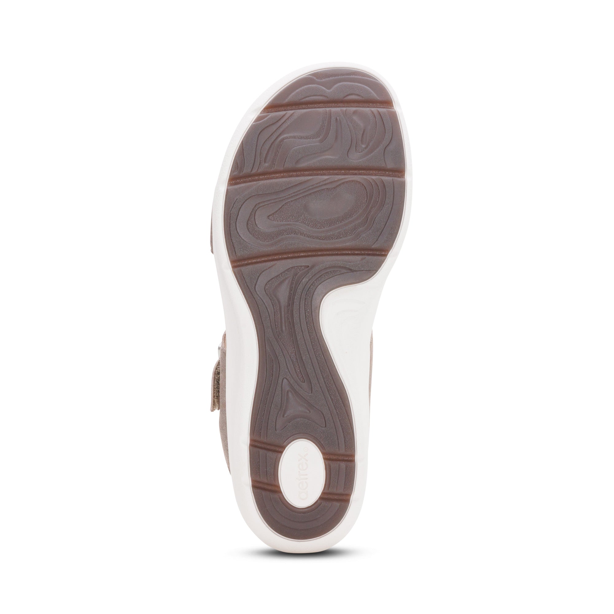 Aetrex Jenny Adjustable Slide in Taupe  (with BioRocker™ Technology)