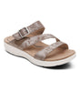 Aetrex Jenny Adjustable Slide in Taupe  (with BioRocker™ Technology)