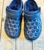 Joybees Unisex Varsity Lined Clog in True Navy/Faded Blue
