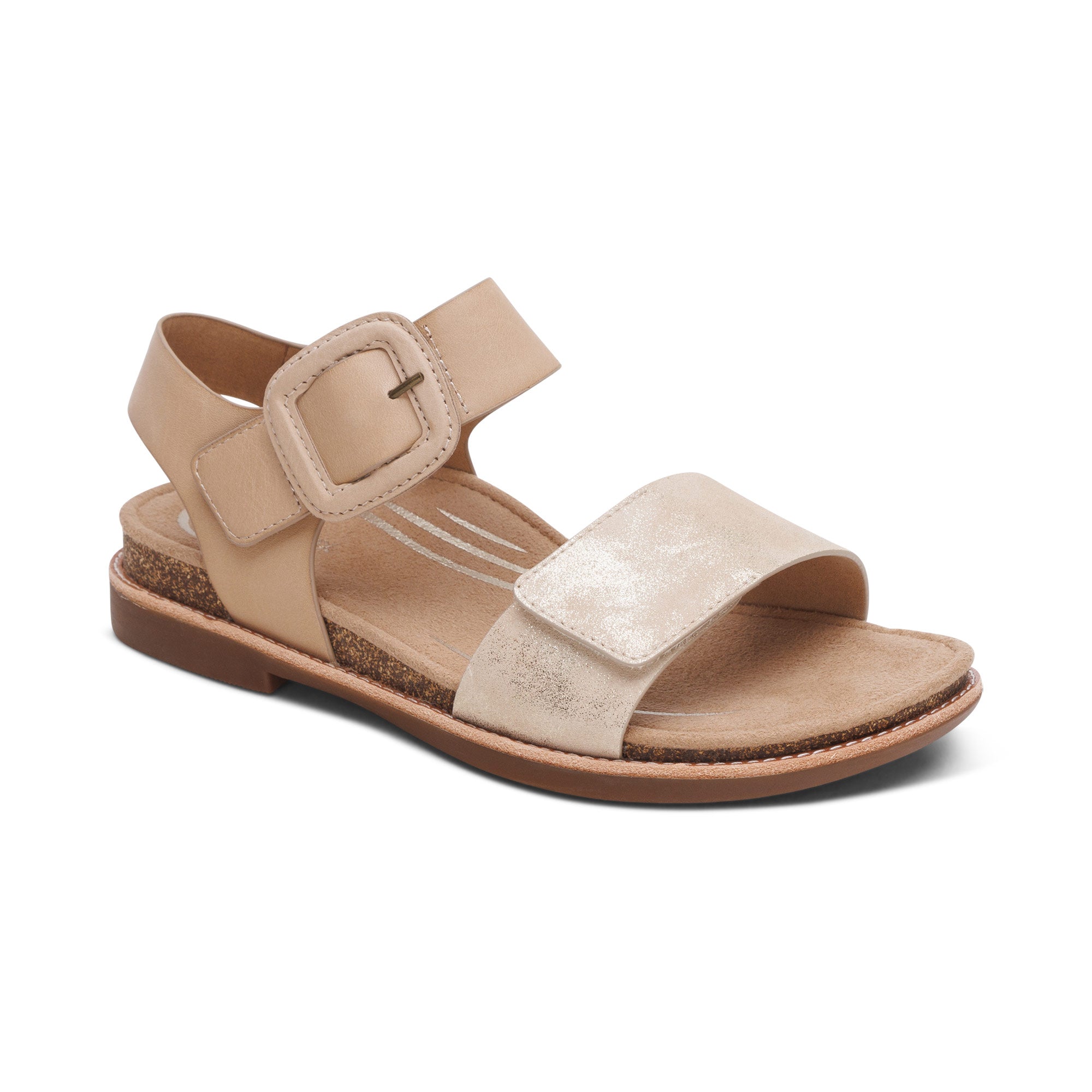 Aetrex Claire Quarter Strap Adjustable in Champagne