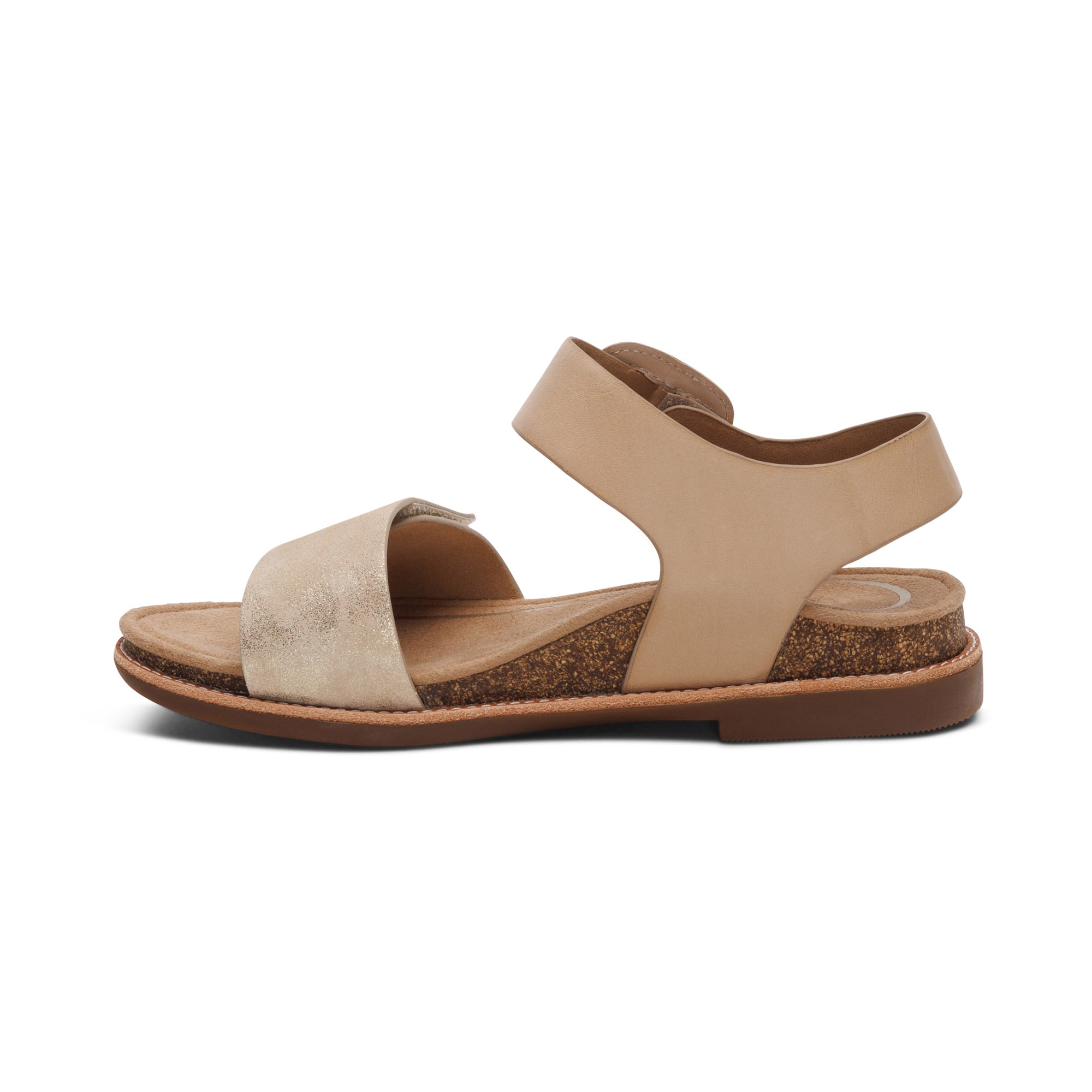 Aetrex Claire Quarter Strap Adjustable in Champagne