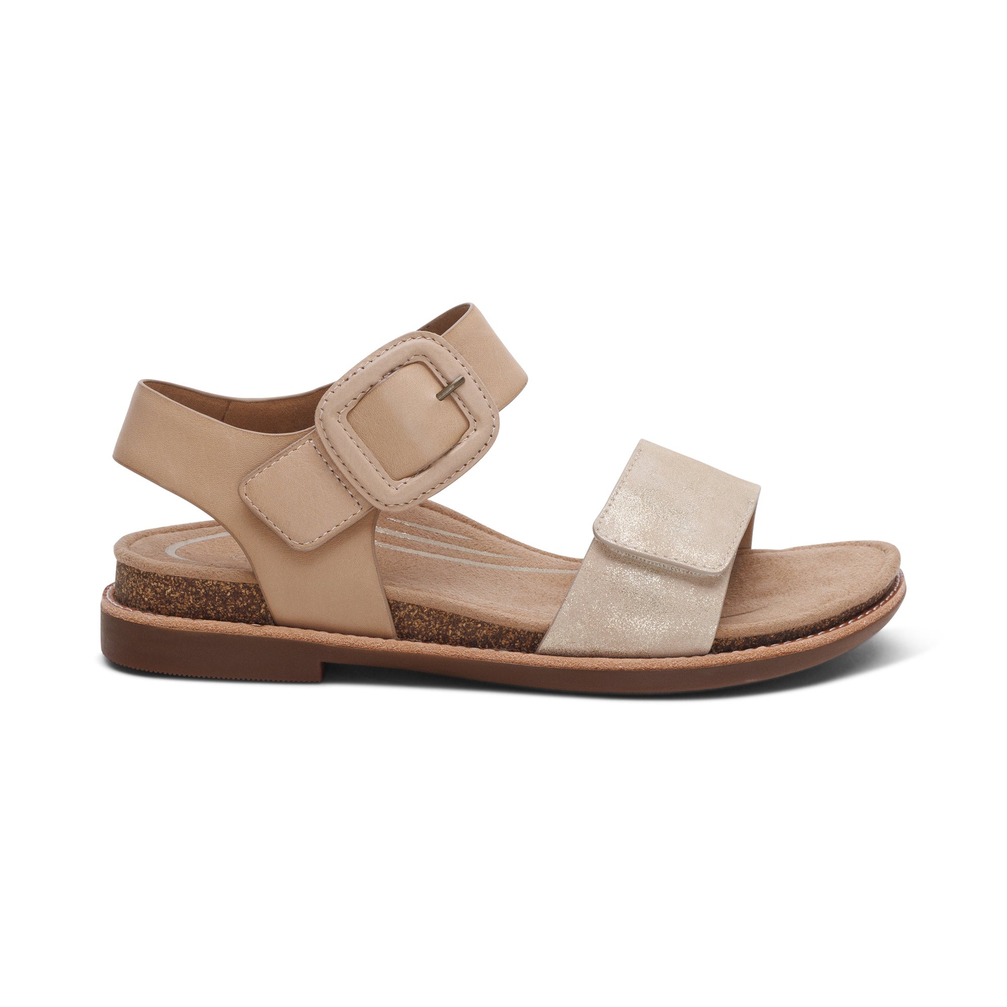 Aetrex Claire Quarter Strap Adjustable in Champagne