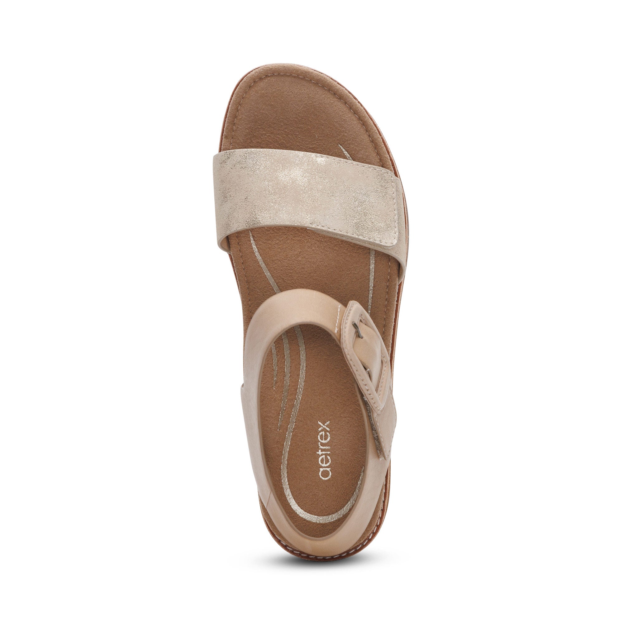 Aetrex Claire Quarter Strap Adjustable in Champagne