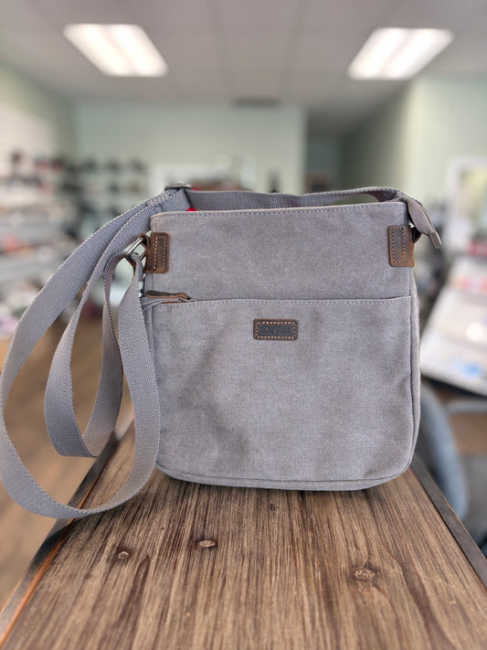 DAVAN Small Canvas Shoulder Bag CHARCOAL - SB 609