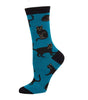 Socksmith Women's Black Cat in Blue