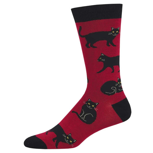 Socksmith Men's Black Cat in Red