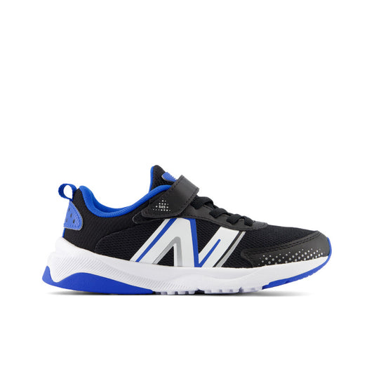 PT545OB1 New Balance Little Kids' Dynasoft 545 Bungee Lace with Top Strap - Black with Blue Oasis *WIDE*