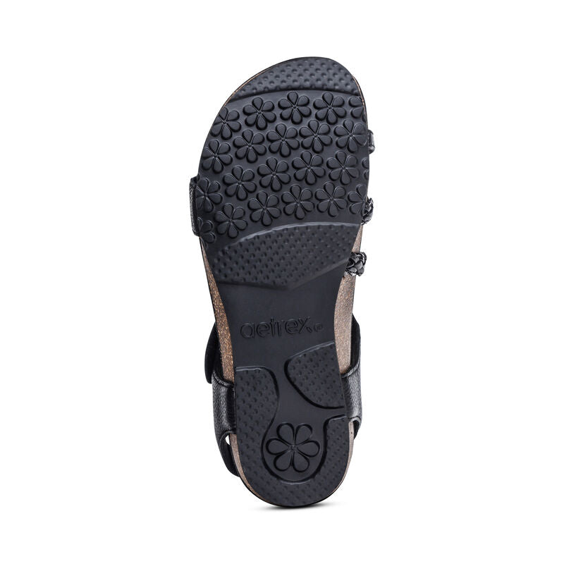 Aetrex Jillian Quarter Strap Braid Black
