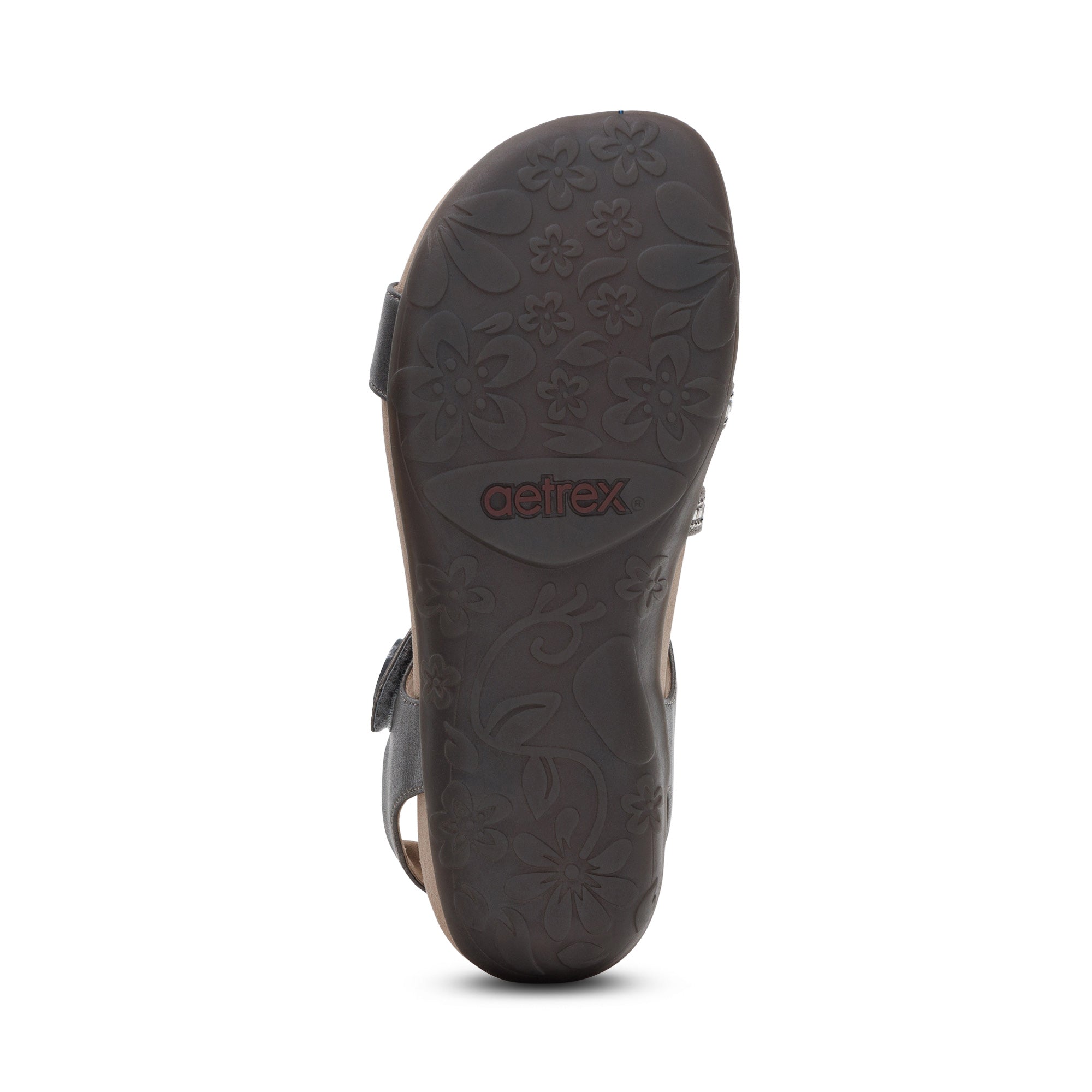 Aetrex Jess Quarter Strap in Pewter Sparkle