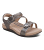 Aetrex Jess Quarter Strap in Pewter Sparkle