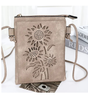 Memories Crossbody Purse / Sand - Sunflower Laser Cut Crossbody Cellphone Bag