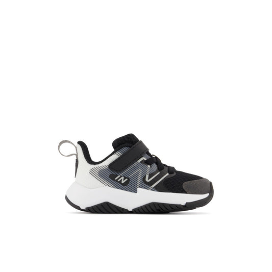ITRAVBW2 New Balance Infant Rave Run v2 Bungee Lace with Top Strap  Black/White *LAST PAIRS*