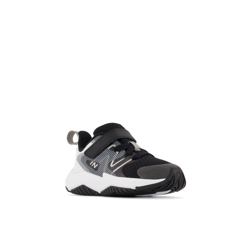 ITRAVBW2 New Balance Infant Rave Run v2 Bungee Lace with Top Strap  Black/White *LAST PAIRS*