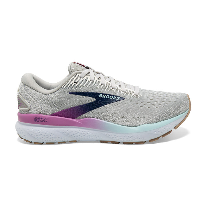 Brooks Ghost 16 - White/Grey/Estate Blue in Wide