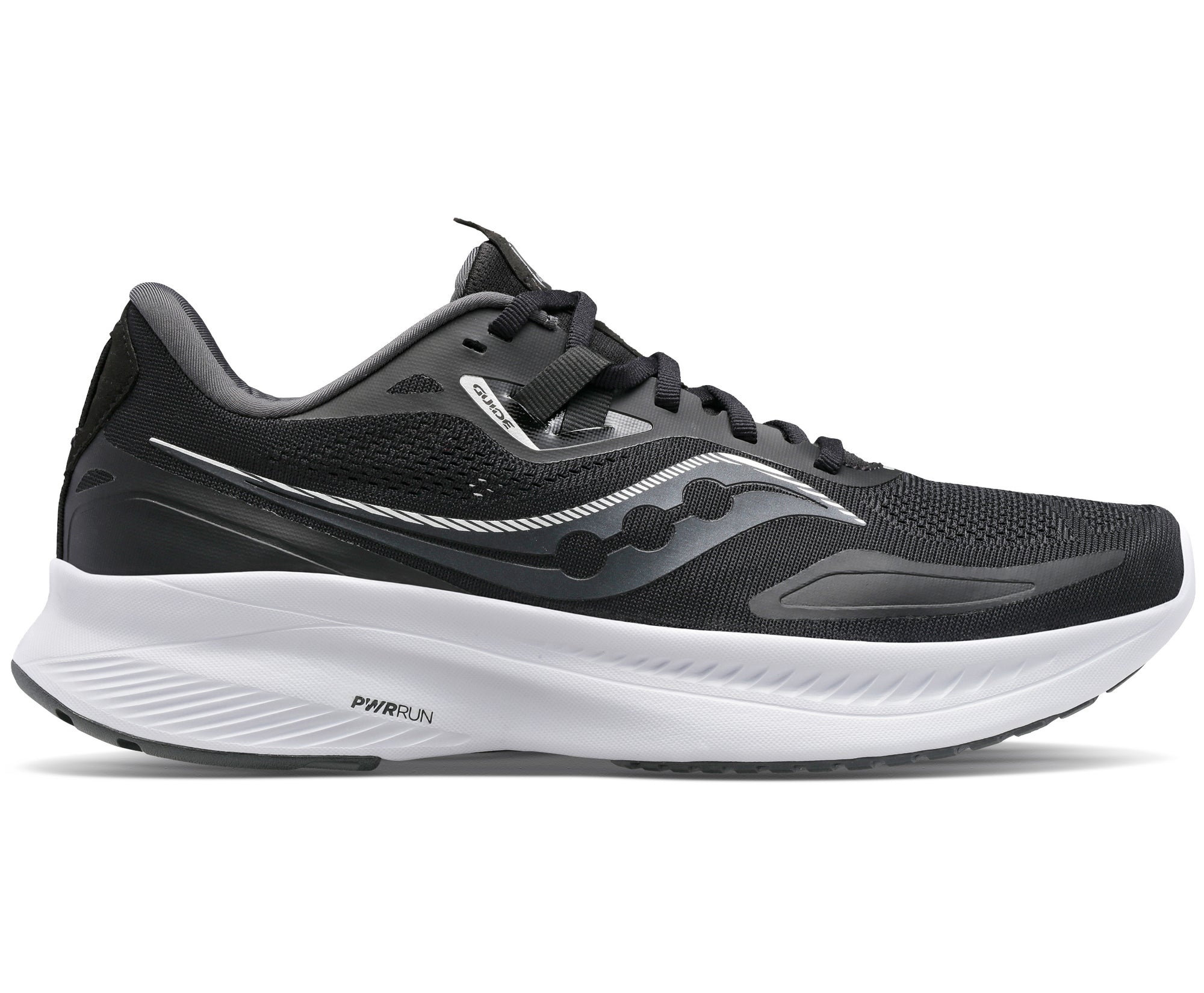 Saucony Women's Guide 15 in Wide Width (Black/White) *LAST PAIR Size 6.5*