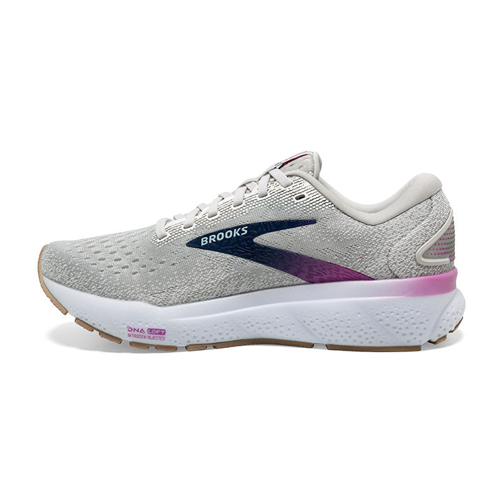 Brooks Ghost 16 - White/Grey/Estate Blue in Wide