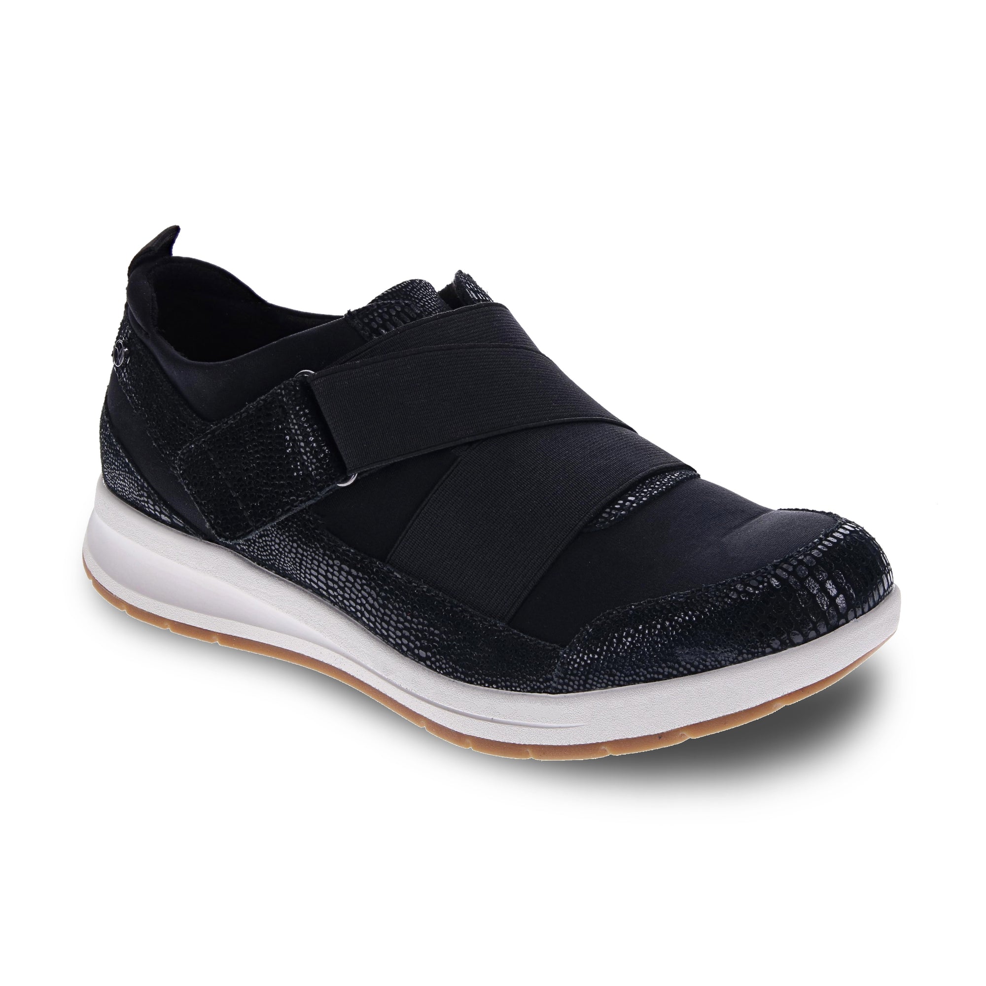 Revere Virginia Adjustable Sneaker in Black Lizard in Wide Width *LAST PAIR 6 Wide*